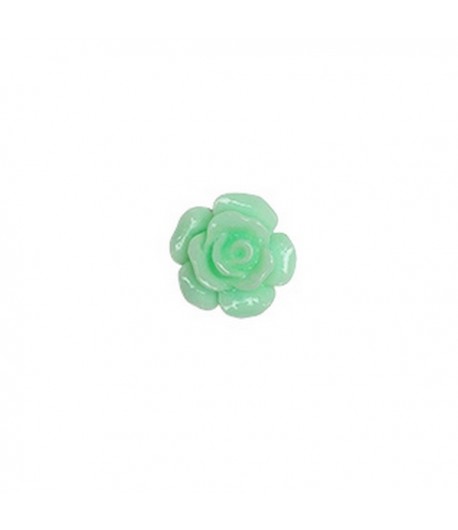 ROSE EN PLASTIQUE 1.4 CM - VERT D'EAU
