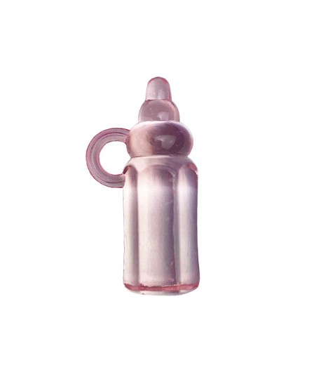 CHARM BIBERON EN PLASTIQUE - TRANSPARENT ROSE