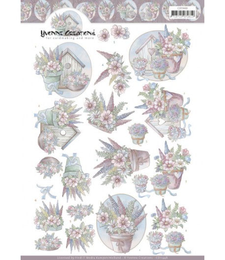FEUILLE 3D FLOWERS IN PASTEL - CD11448