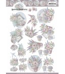 FEUILLE 3D FLOWERS IN PASTEL - CD11448