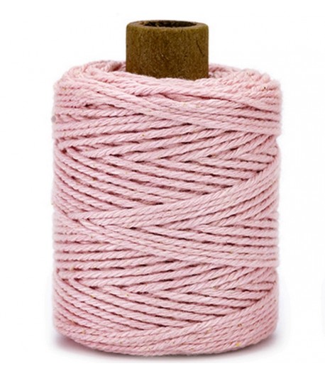 CORDE COTTON 2MM  - ROSE - 50 M