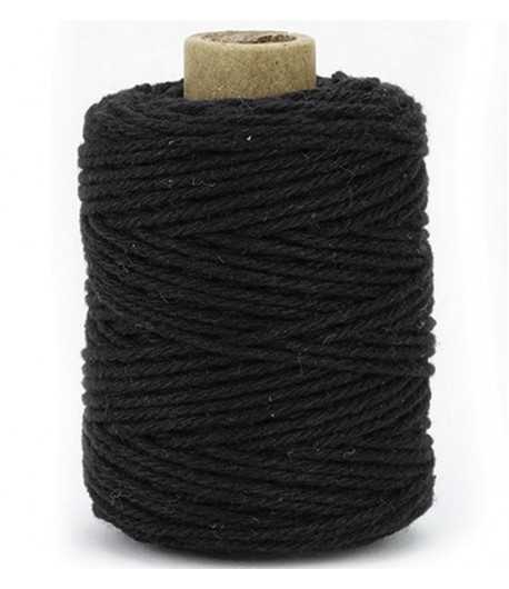 CORDE COTTON 2MM  - NOIR - 50 M