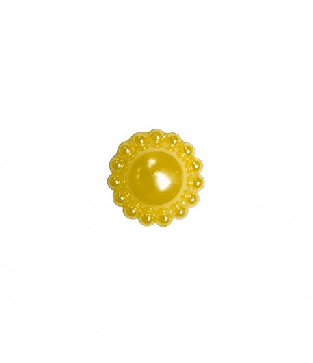 FLEUR PERLE EN PLASTIQUE 1.2 CM - JAUNE PALE