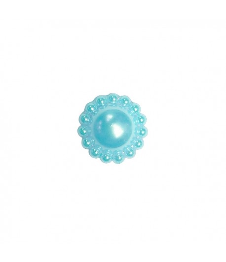 FLEUR PERLE EN PLASTIQUE 1.2 CM - BLEU CLAIR