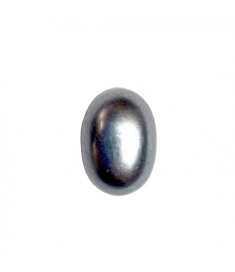 DEMI-PERLE OVALE EN PLASTIQUE 1.3 CM - ARGENT