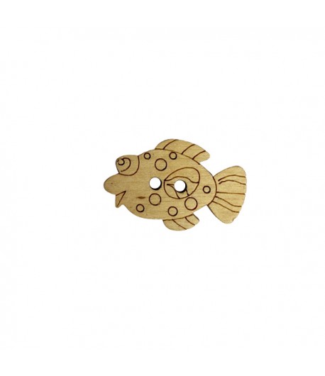 BOUTON EN BOIS - POISSON
