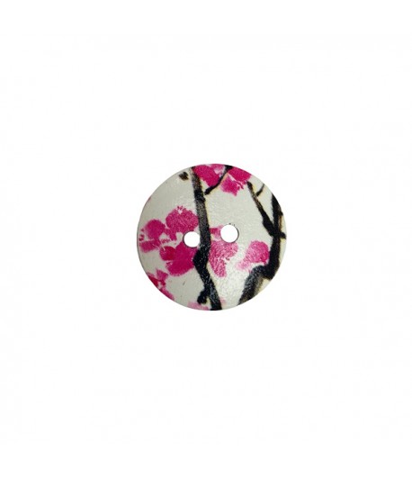 BOUTON EN BOIS - FLEURS DE CERISIER
