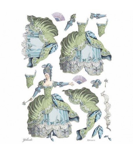 PAPIER DE RIZ PRINCESS LADY GREEN - A3 29.7 X 41.9 CM - DFSA3073