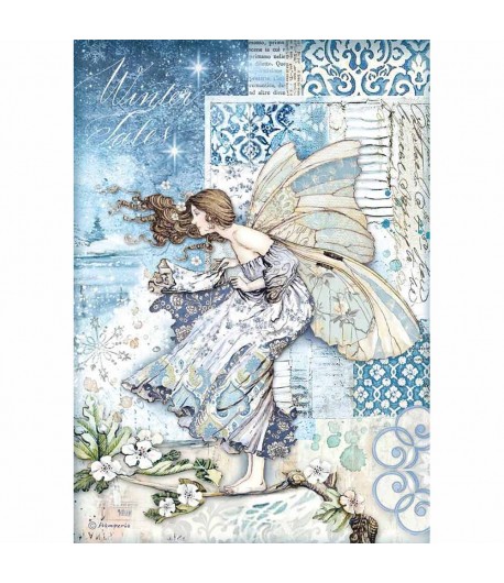 PAPIER DE RIZ A4 FAIRY IN THE WIND - 21 X 29.7 - DFSA4488 - STAMPERIA