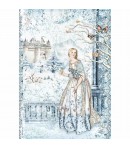 PAPIER DE RIZ A4 FAIRY IN THE SNOW - 21 X 29.7 - DFSA4489 - STAMPERIA
