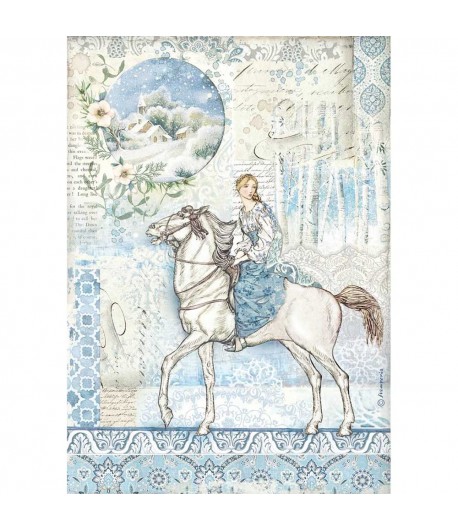 PAPIER DE RIZ A4 HORSE - 21 X 29.7 - DFSA4492 - STAMPERIA