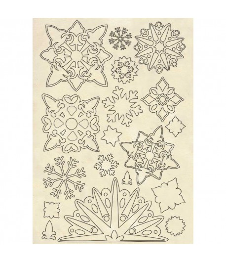 FORMES EN BOIS A5 SNOWFLAKES - KLSP084