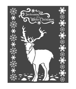 POCHOIR WHITE CHRISTMAS DEER 20X25 EP 0.25 KSTD052 STAMPERIA