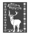 POCHOIR WHITE CHRISTMAS DEER 20X25 EP 0.25 KSTD052 STAMPERIA