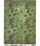 PAPIER DE RIZ A4 FLEUR ROSE/PARME 21 X 29.7 - STUDIOLIGHT