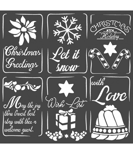 POCHOIR CHRISTMAS TAGS 18 X 18 CM - KSTDQ53