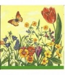 SERVIETTE ENVOLEE DE PAPILLONS ET FLEURS