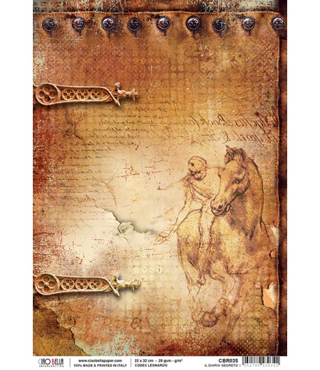 PAPIER DE RIZ IL DIARO SEGRETO 22 X 32CM CBR035