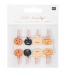 PINCES A LINGE CITROUILLES EN BOIS X8