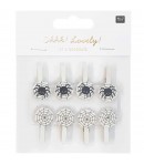 PINCES A LINGE TOILE D'ARAIGNEE EN BOIS X8