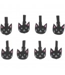 PINCES A LINGE TETES DE CHATS NOIRS EN BOIS X8
