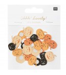 SUJETS BOIS CITROUILLES AUTOCOLLANTS X24