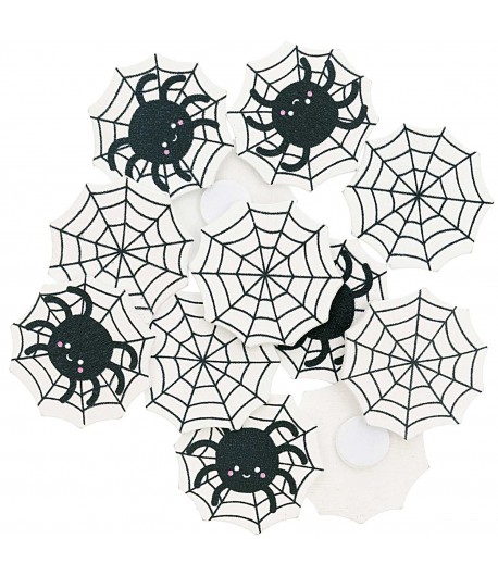 SUJETS BOIS TOILES D'ARAIGNEE AUTOCOLLANTS X12