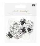 SUJETS BOIS TOILES D'ARAIGNEE AUTOCOLLANTS X12