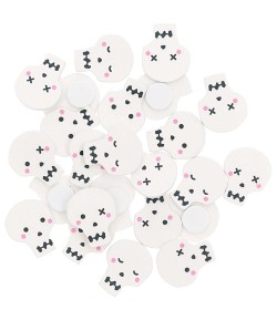 SUJETS BOIS TETES DE MORT AUTOCOLLANTS X24