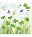 SERVIETTE COCCINELLES ET TREFLES