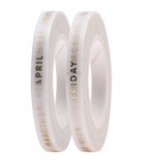MASKING TAPE JOURS ET MOIS BLANC X10M