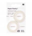 MASKING TAPE JOURS ET MOIS BLANC X10M