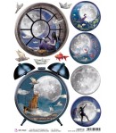 PAPIER DE RIZ MOON ALARM CLOCK 21 X 29.7CM CBRP140