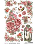 PAPIER DE RIZ FROZEN ROSES 21 X 29.7CM CBRP135