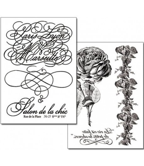 2 PAPIERS TRANSFERT ROSE DFTR046