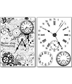 2 PAPIERS TRANSFERT HORLOGES DFTR065