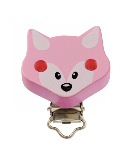 ATTACHE TETINE BOIS RENARD - ROSE