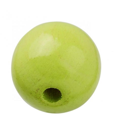 25 PERLES EN BOIS 12 MM - VERT POMME