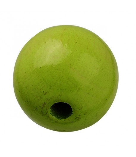 25 PERLES EN BOIS 12 MM - VERT