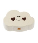 2 PERLES NUAGE EN BOIS 30 MM - NATUREL