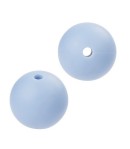 4 PERLES EN SILICONE 15 MM - BLEU CIEL