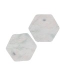 3 PERLES HEXAGONALE  EN SILICONE 14 MM - MARBRE
