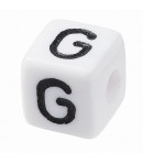 PERLE CUBE PLASTIQUE 10 MM - LETTRE G