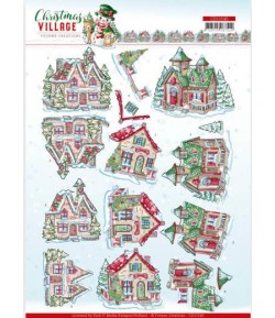 FEUILLE 3D CHRISTMAS VILLAGE - CD11540
