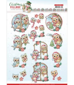 FEUILLE 3D CHRISTMAS VILLAGE - CD11541