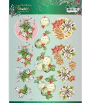 FEUILLE 3D CHRISTMAS FLOWERS - CD11556