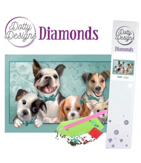 KIT DIAMOND PAINTING PETITS CHIENS 29.7X42CM
