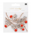 SUJETS RENNES EN BOIS ARGENT A SUSPENDRE X6