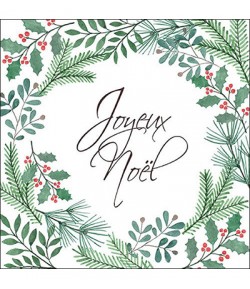 SERVIETTE GUIRLANDE JOYEUX NOEL