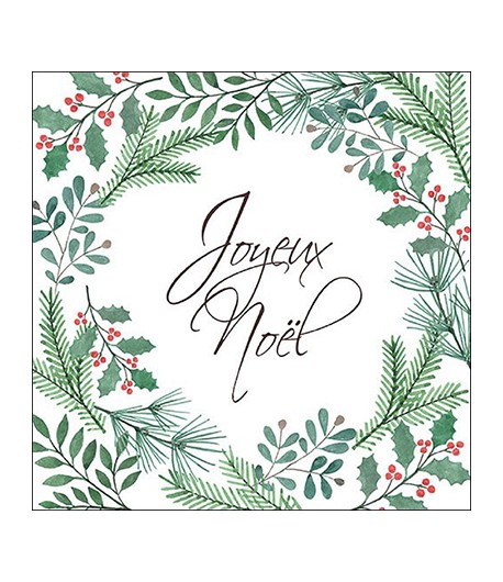 SERVIETTE GUIRLANDE JOYEUX NOEL